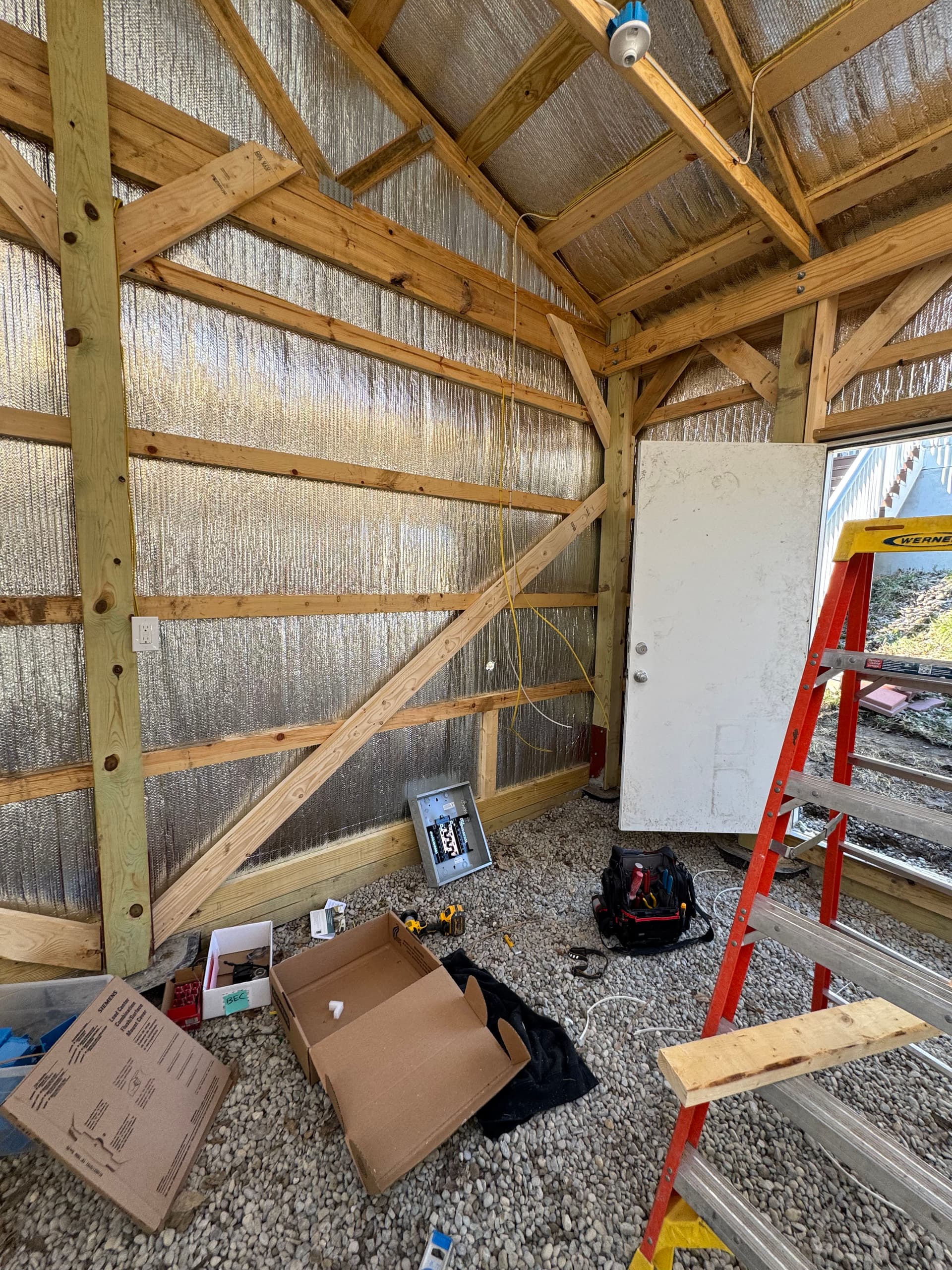 Gallery photos for Sub Panel Installation and Lighting Setup in Dayton Garage: Image #1