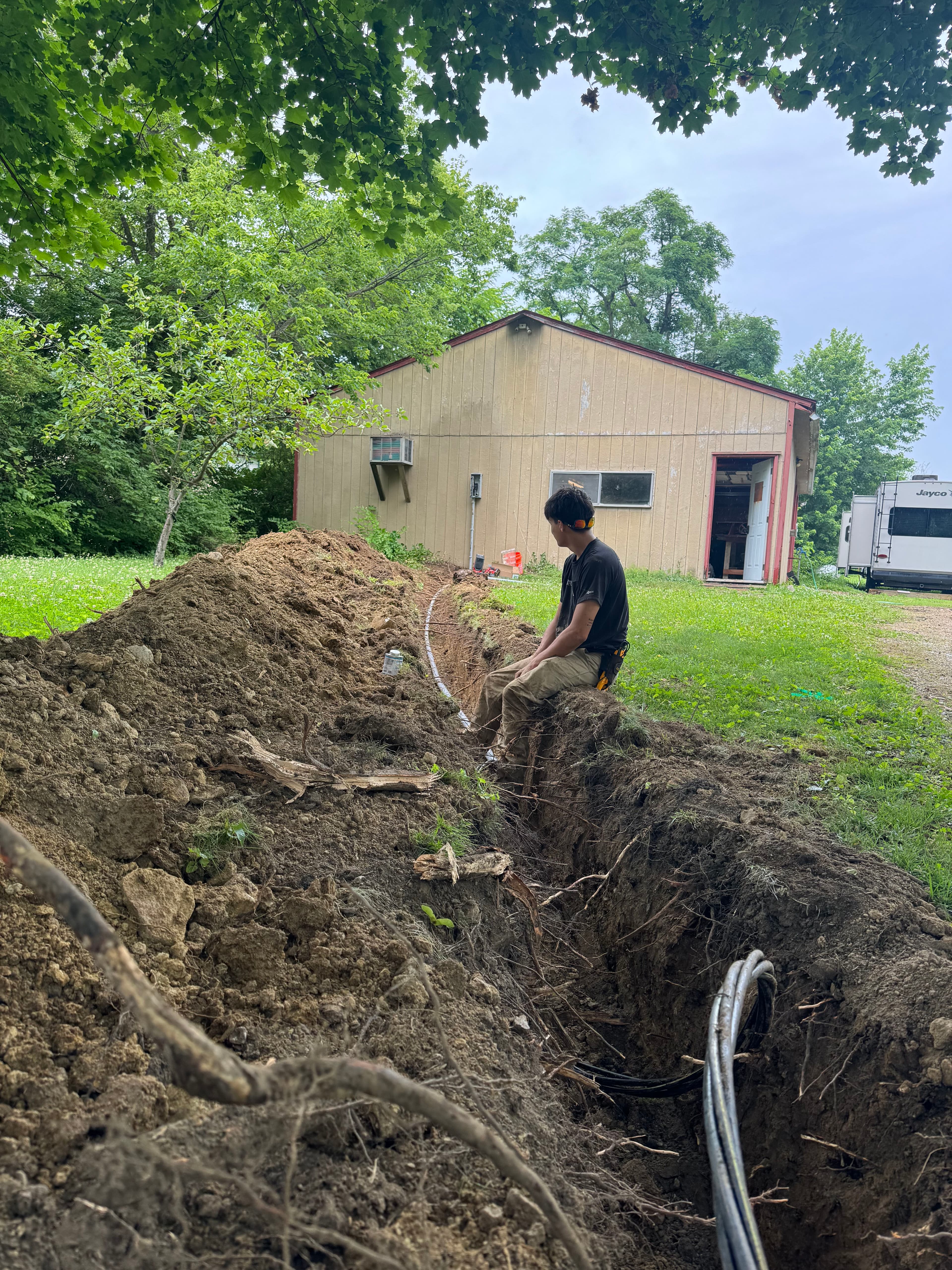 Project Underground Electrical Trench Work for Barn Power and Post Light image