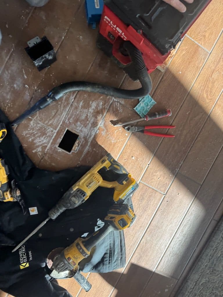 Gallery photos for Circuit Extension and Floor Outlet Installation in Waynesville: Image #3