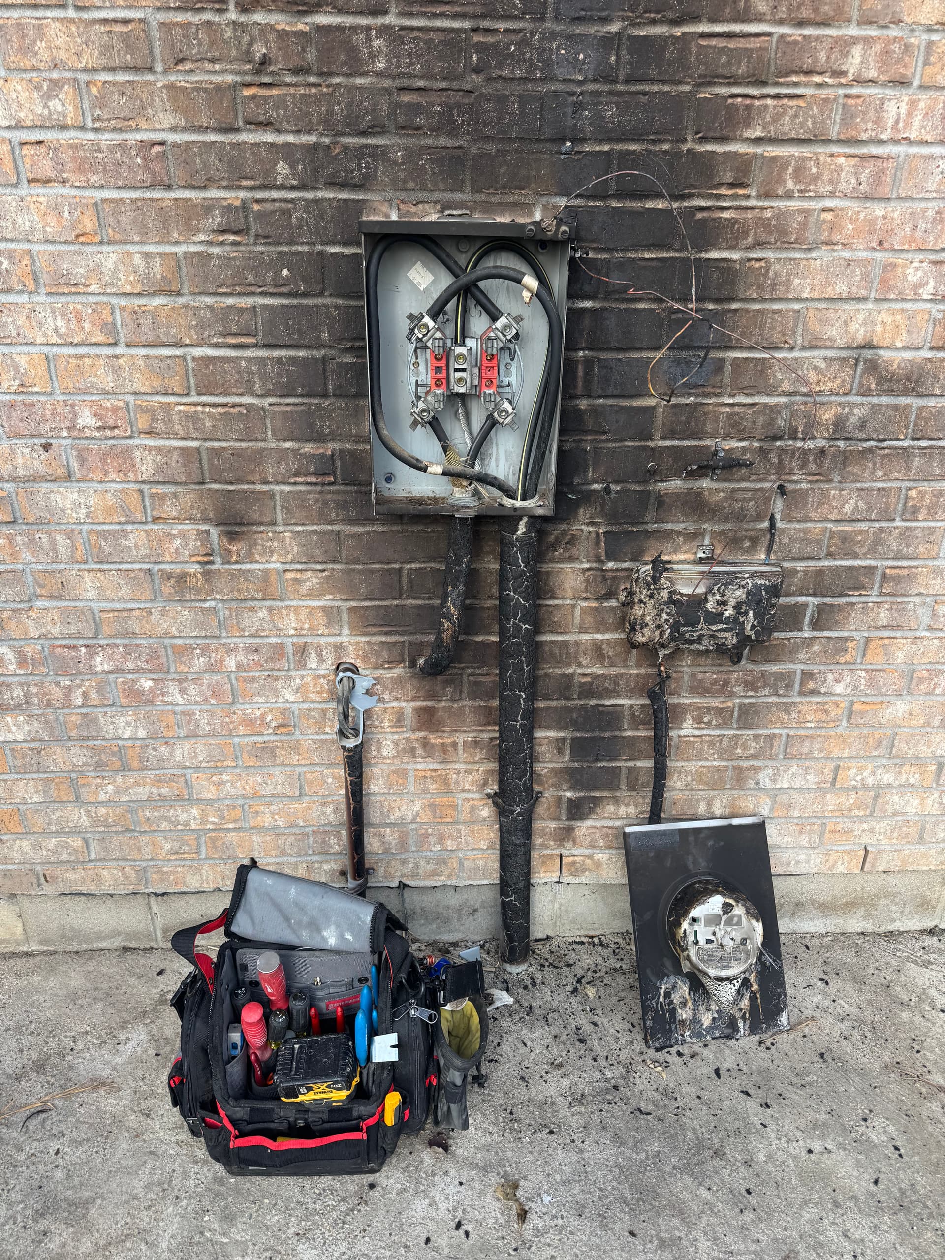 Gallery photos for Fire-Damaged Electric Meter Replaced and Back Online: Image #1