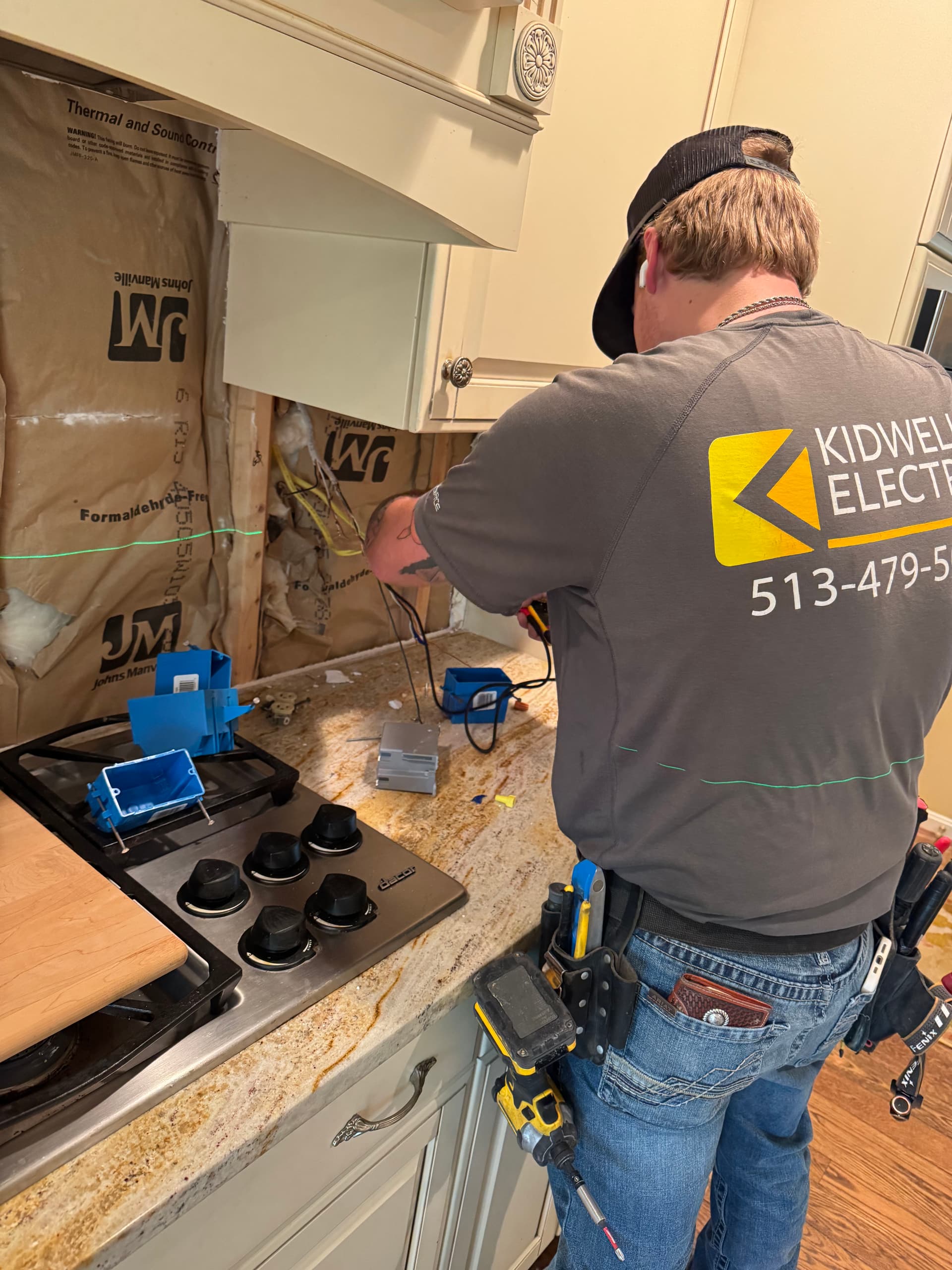 Kitchen Backsplash Upgrade With Under-Cabinet Lighting and Outlet Relocation image