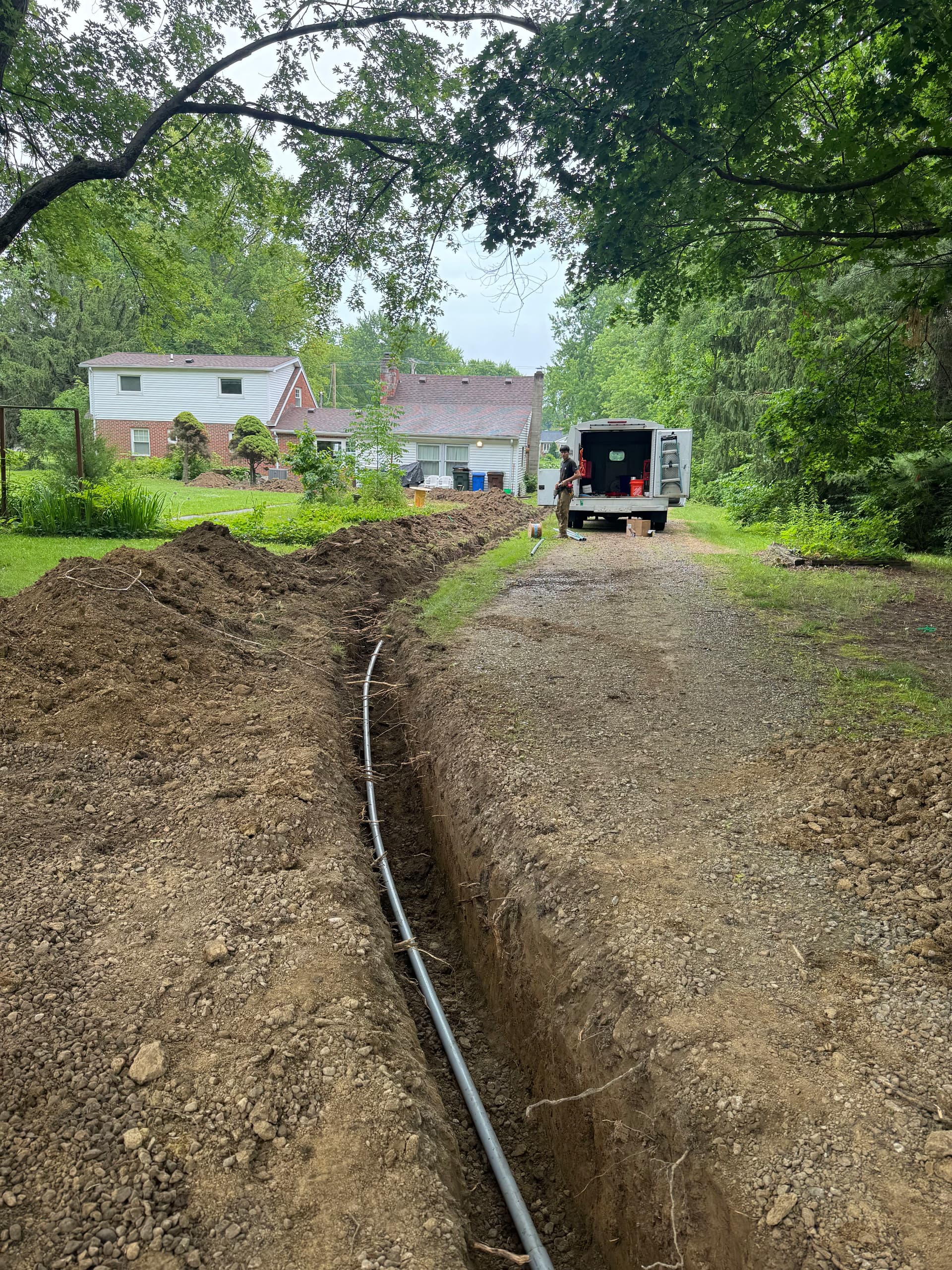 Gallery photos for Underground Electrical Trench Work for Barn Power and Post Light: Image #1
